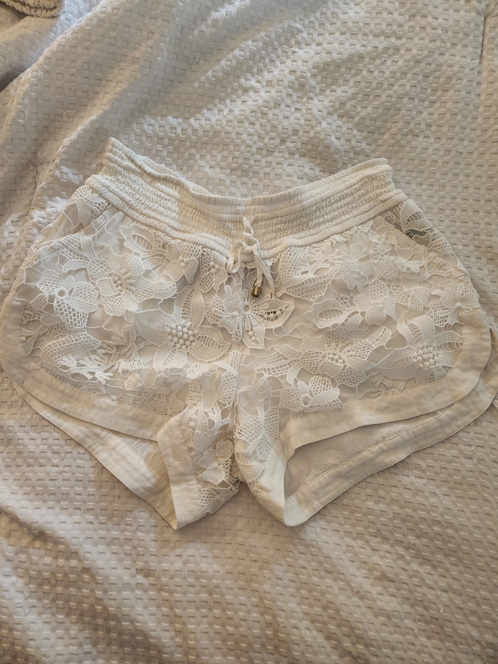 Hale Bob White Lace Overlay Shorts